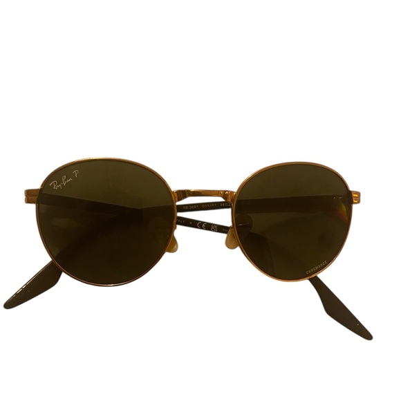 😎 Ray-Ban RB3691 Chromance Polarized sunglasses round gold metal frame EUC $105 - Picture 5 of 8